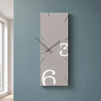 CalleaDesign Orologio da parete rettangolare verticale in legno dal design moderno Greg