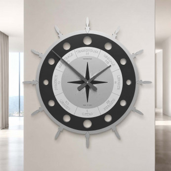 CalleaDesign Orologio da parete dal design moderno in legno Rosa dei Venti