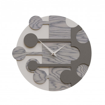 CalleaDesign Orologio da parete rotondo con struttura in legno dal design moderno Stish