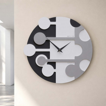 CalleaDesign Orologio da parete rotondo con struttura in legno dal design moderno Stish