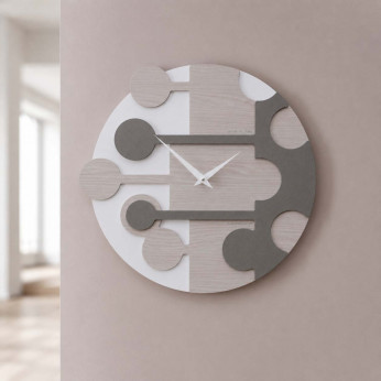 CalleaDesign Orologio da parete rotondo con struttura in legno dal design moderno Stish