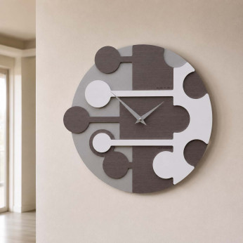 CalleaDesign Orologio da parete rotondo con struttura in legno dal design moderno Stish