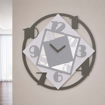 CalleaDesign Orologio da parete rotondo di grandi dimensioni in legno dal design moderno Demetra