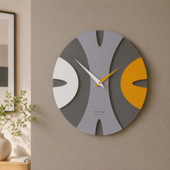 CalleaDesign Orologio da parete rotondo in legno dal design moderno ed elegante Baz