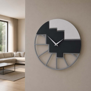 CalleaDesign Orologio da parete rotondo in legno dal design moderno ed elegante Scalea