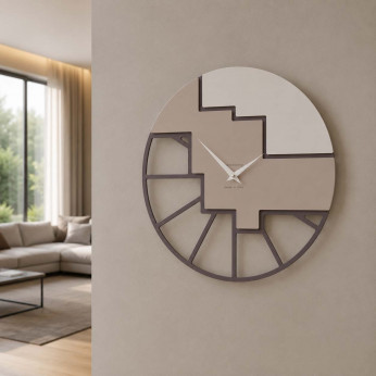 CalleaDesign Orologio da parete rotondo in legno dal design moderno ed elegante Scalea