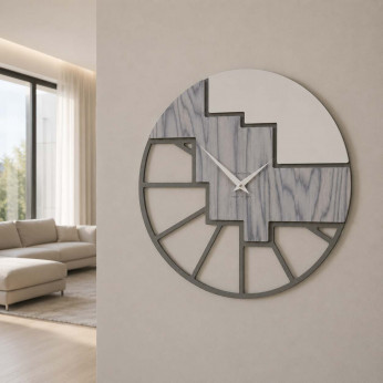 CalleaDesign Orologio da parete rotondo in legno dal design moderno ed elegante Scalea