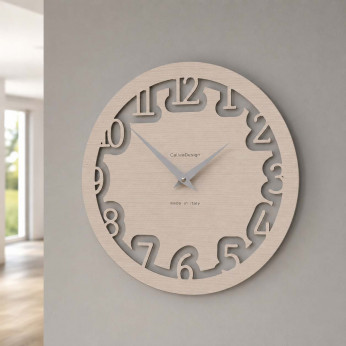 CalleaDesign Orologio da parete rotondo in legno dal design moderno Labirinto