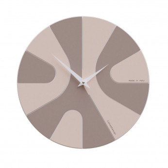 CalleaDesign Orologio da parete rotondo in legno con design asimmetrico e lancette in metallo AsYm