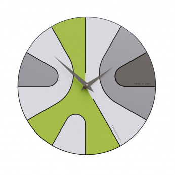 CalleaDesign Orologio da parete rotondo in legno con design asimmetrico e lancette in metallo AsYm