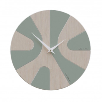CalleaDesign Orologio da parete rotondo in legno con design asimmetrico e lancette in metallo AsYm