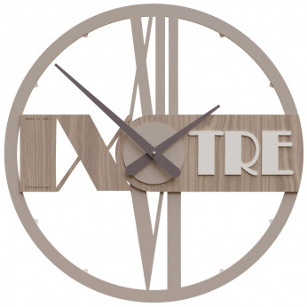 CalleaDesign Orologio da parete rotondo in legno con numeri decorativi e design moderno Olivia