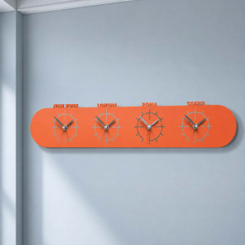 CalleaDesign Orologio da parete in legno con fusi orari Singapore