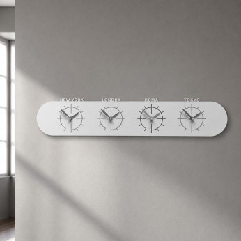 CalleaDesign Orologio da parete in legno con fusi orari Singapore