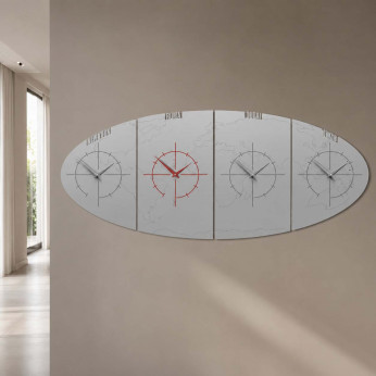 CalleaDesign Orologio da parete in legno con fusi orari Sydney