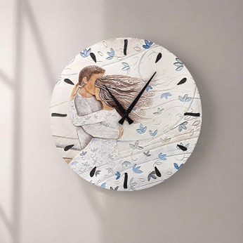 Cartapietra Orologio da parete moderno con bassorilievo con retro in legno massello Tra Le Tue Braccia