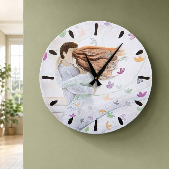 Cartapietra Orologio da parete moderno con bassorilievo con retro in legno massello Tra Le Tue Braccia