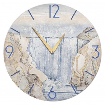 Cartapietra Orologio da parete rotondo grande con bassorilievo con retro in legno massello Acqua Preziosa
