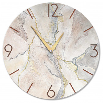 Cartapietra Orologio da parete rotondo grande con bassorilievo con retro in legno massello Tempo che Crea