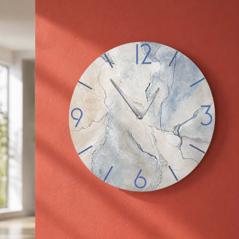 Cartapietra Orologio da parete rotondo grande con bassorilievo con retro in legno massello Tempo che Crea