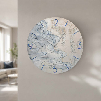 Cartapietra Orologio da parete rotondo grande con bassorilievo con retro in legno massello Tesoro Sommerso
