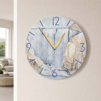 Cartapietra Orologio da parete rotondo medio con bassorilievo con retro in legno massello Acqua Preziosa