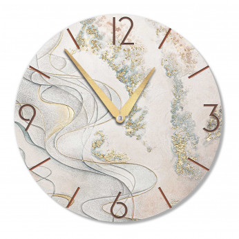 Cartapietra Orologio da parete rotondo medio con bassorilievo con retro in legno massello Tesoro Sommerso