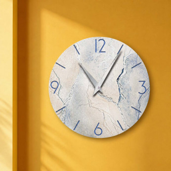 Cartapietra Orologio da parete rotondo piccolo con bassorilievo con retro in legno massello Tempo che Crea