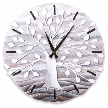 Cartapietra Orologio piccolo con bassorilievo con retro in legno massello Albero della Vita