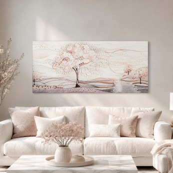 Cartapietra Quadro grande con bassorilievo dipinto a mano con retro in legno massello Albero dei Sogni