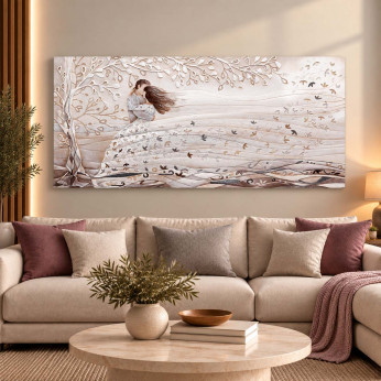 Cartapietra Quadro grande con bassorilievo dipinto a mano con retro in legno massello Tra Le Tue Braccia