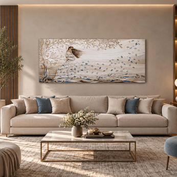 Cartapietra Quadro grande con bassorilievo dipinto a mano con retro in legno massello Tra Le Tue Braccia