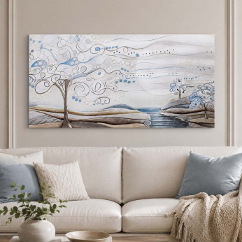 Cartapietra Quadro piccolo con bassorilievo dipinto a mano con retro in legno massello Albero dei Sogni