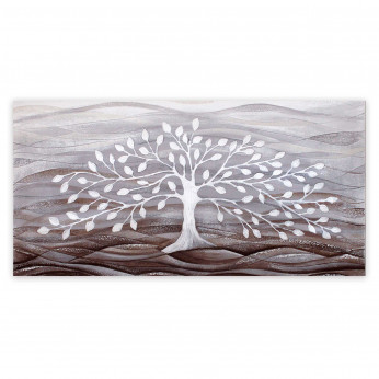 Cartapietra Quadro piccolo con bassorilievo dipinto a mano con retro in legno massello Albero della Vita