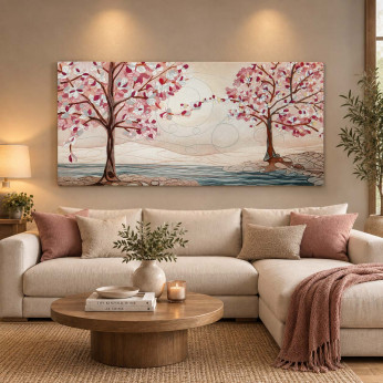 Cartapietra Quadro piccolo con Bassorilievo dipinto a mano con retro in legno massello Anime gemelle