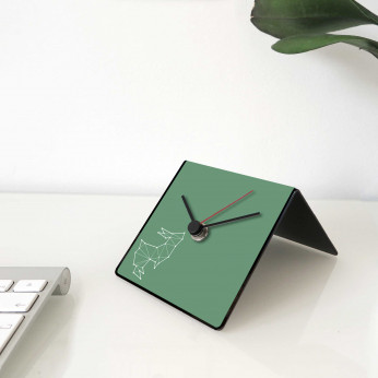 Design Object Orologio da scrivania per casa o ufficio in metallo dedica sul retro "CONIGLIO" Totem Collection