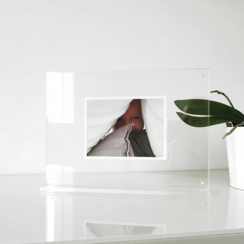 Design Object Portafoto da tavolo con cornice trasparente moderna in plexiglass 30x22 