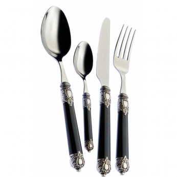 Bugatti Set di posate 24pz ghiera argentata e manico in madreperla linea "Rinascimento" 