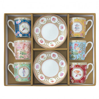 Easy Life Set 6 tazzine da caffe con piattino in porcellana Jardins D'Orient
