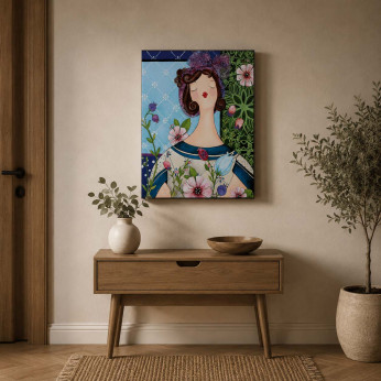 Egan Quadro moderno in tela dipinta a mano "La Dora" 50x60 Le Pupazze