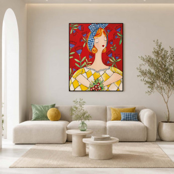Egan Quadro moderno in tela dipinta a mano "La Pina" 50x60 Le Pupazze