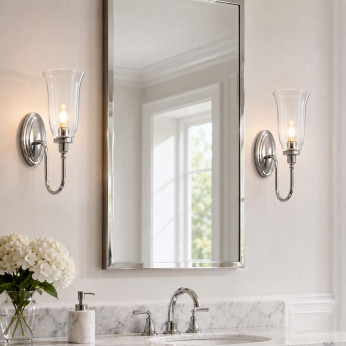 Elstead Lighting Applique a parete classica con struttura in alluminio diffusore in vetro a LED Blake