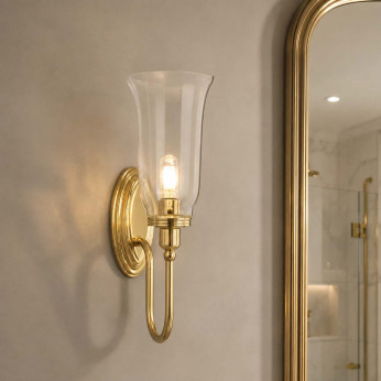 Elstead Lighting Applique a parete classica con struttura in alluminio diffusore in vetro a LED Blake