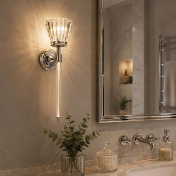 Elstead Lighting Applique a parete in metallo con diffusore in vetro a LED dal design moderno Agatha