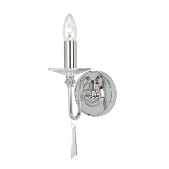 Elstead Lighting Applique da parete in acciaio con dettagli in vetro con 1 lampadina Finsbury Park