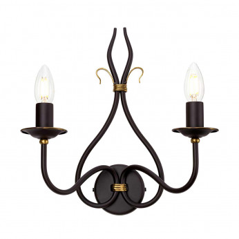 Elstead Lighting Applique da parete in acciaio dal design rustico con diffusore a 2 lampadine Windermere