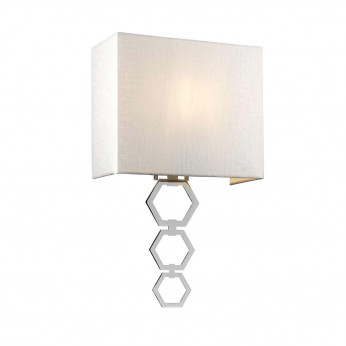 Elstead Lighting Applique da parete moderna grande in acciaio con diffuosre in tessuto Ria