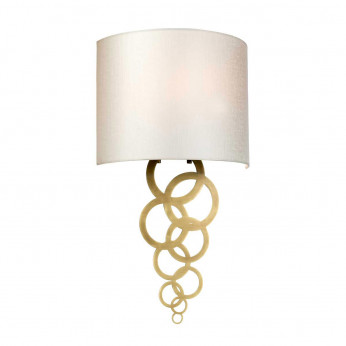 Elstead Lighting Applique da parete moderna piccola in acciaio con diffuosre in tessuto curvo Curtis