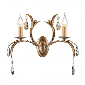 Elstead Lighting Applique da parete struttura in acciaio classica 2 diffusori e dattagli in vetro Lily