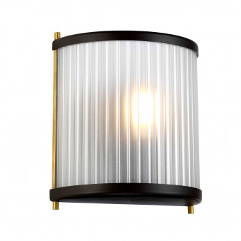 Elstead Lighting Applique moderna da parete struttura in acciaio e paralume in vetro Corona